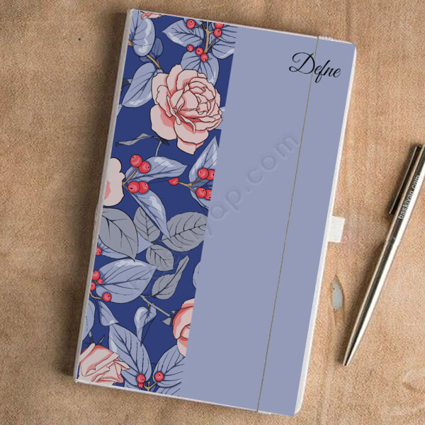 Gül Desenli Beyaz Ajanda online tasarla