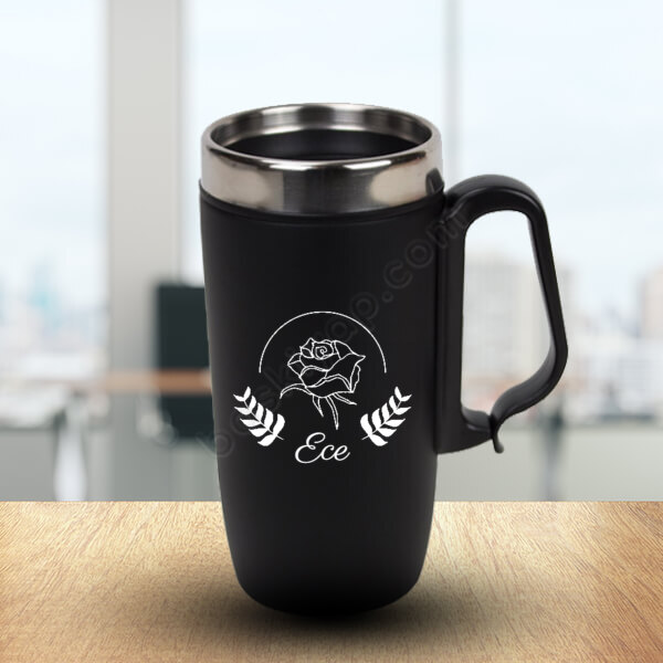 Gül Tasarımlı Çelik Termos online tasarla