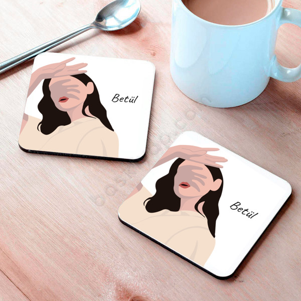 Güneşe Karşı Tasarım Bardak Altlığı online tasarla