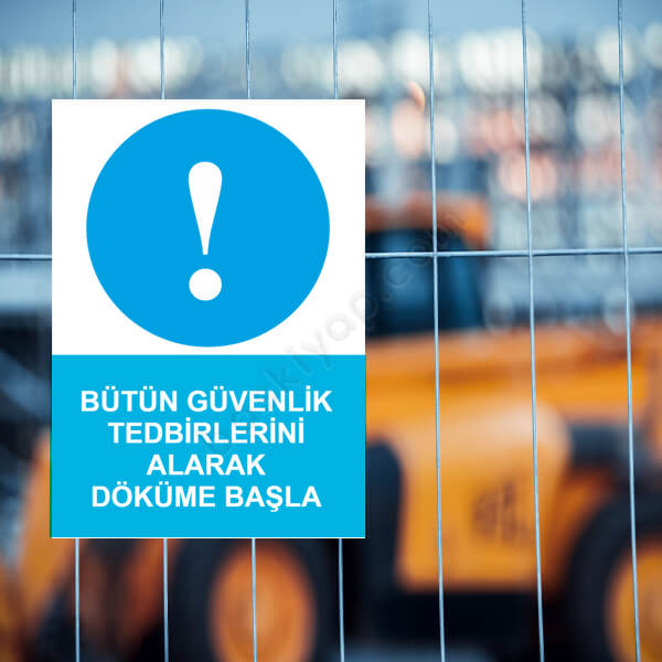 Güvenlik Tedbiri Alarak Döküme Başla Etiketi online tasarla