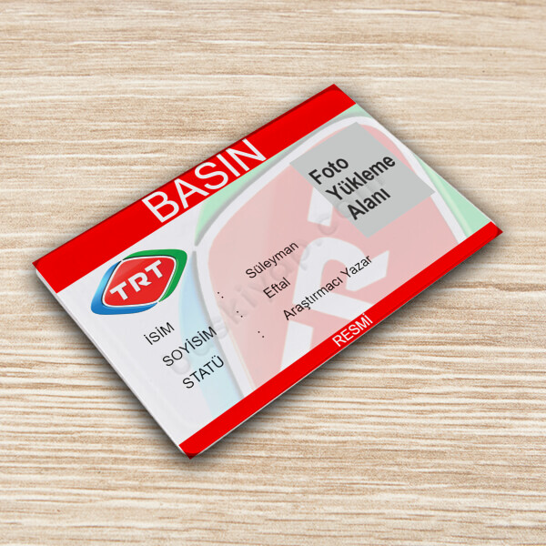 Haber Muhabiri Kimlik Kartı Örneği online tasarla