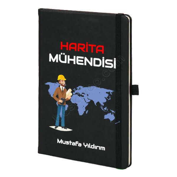 Harita Mühedisi Tasarım Siyah Ajanda online tasarla