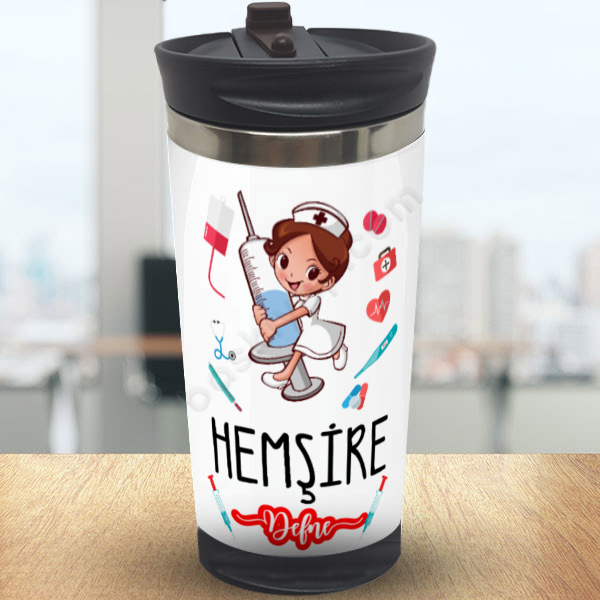 Hemşirelere Özel Baskılı Termos Bardak online tasarla