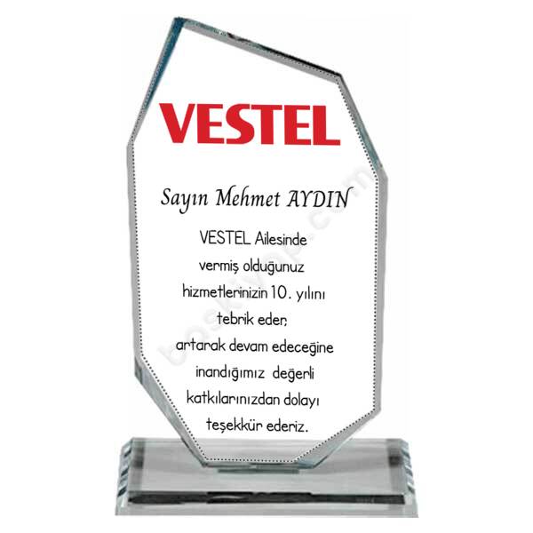 Hizmet Yılı Anısına Ekonomik Kristal Cam Plaket | 5203 online tasarla