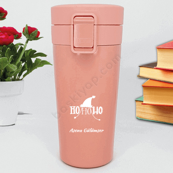 Ho Ho Ho Tasarımlı Çelik Premium Termos online tasarla