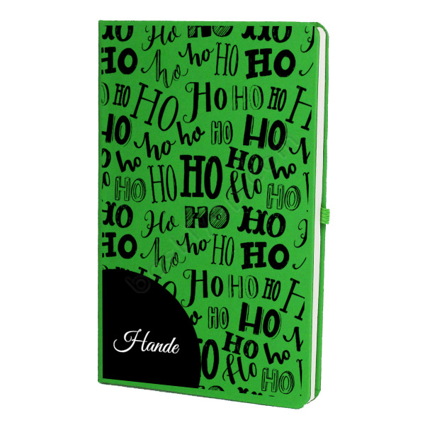 Hoho Yılbaşı Tasarım Yeşil Ajanda Defter online tasarla