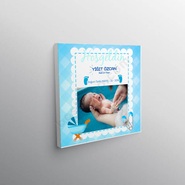 Hoşgeldin Bebek Tasarım 30X30 Kanvas Tablo online tasarla