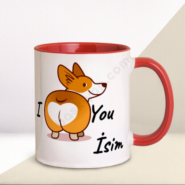 I Love You Tasarımlı Kupa Bardak online tasarla