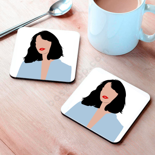 İllüstrasyon 1 Kadın Silüeti Tasarım Bardak Altlığı online tasarla