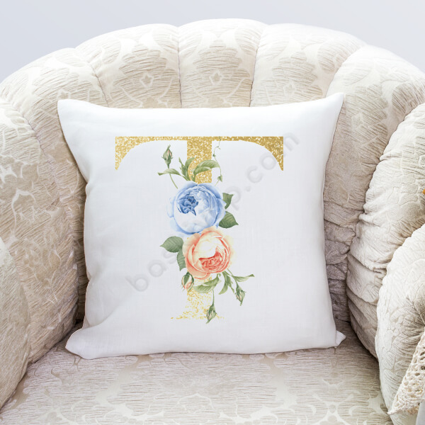 İsime Özel T Harf Baskılı Tasarım Yastık online tasarla