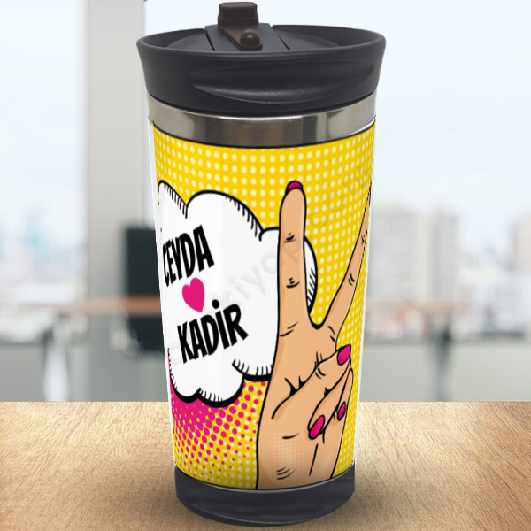 Sevgili  Retro Tasarımlı Çelik Termos online tasarla