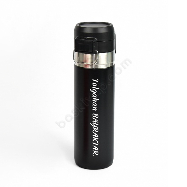 İsimli Ve Logolu Lazer Kazıma Siyah Çelik Termos 700 Ml Kendin Tasarla | 15211 online tasarla