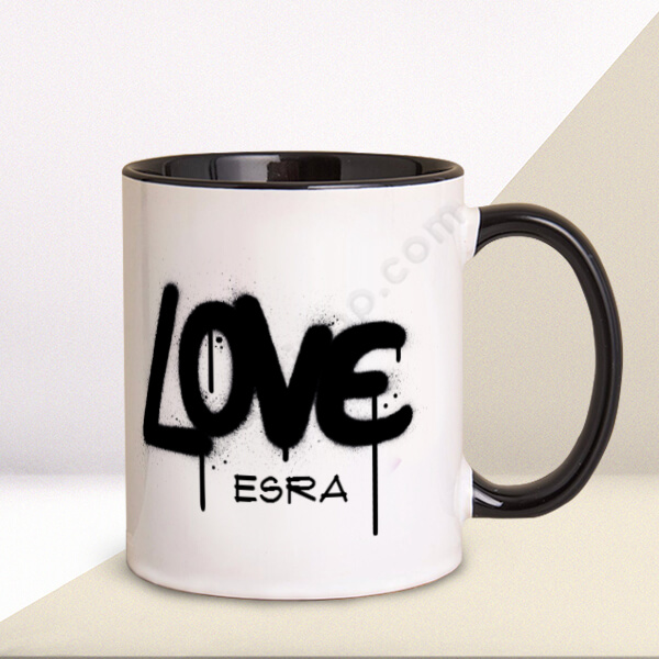 İsme Özel Love  Tasarımlı Kupa online tasarla