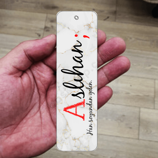 İsme Özel Metal Kitap Ayracı online tasarla