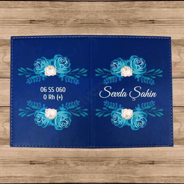 İsme Özel Termo Deri Mavi Ruhsat Kabı online tasarla