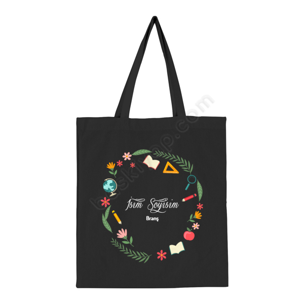 İsme Ve Branşa Özel Siyah Bez Çanta online tasarla