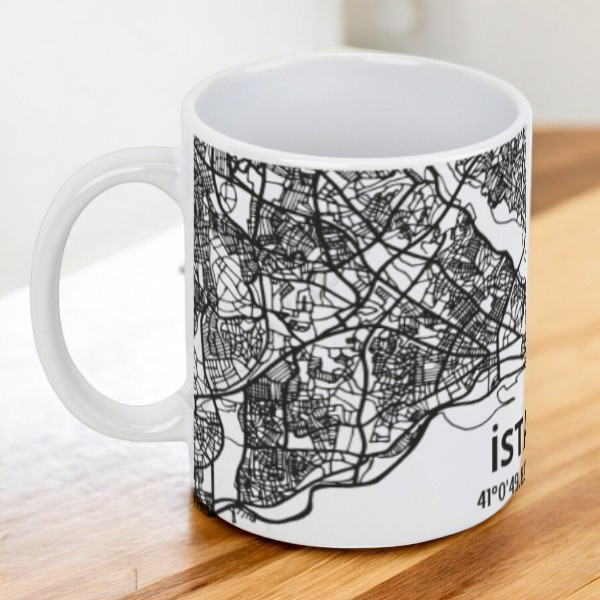 İstanbul Şehir Haritası Baskılı Kupa online tasarla