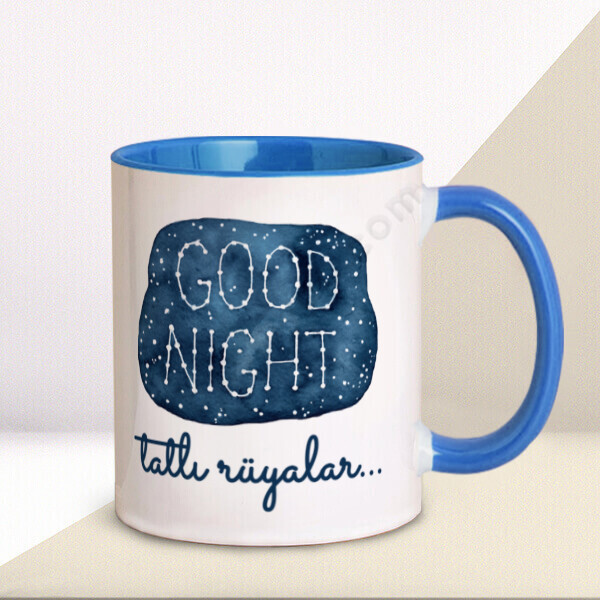 İyi Geceler Tasarımlı Kupa Bardak online tasarla