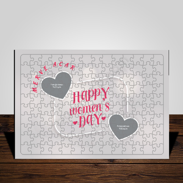 Kadınlar Günü Tasarımlı A3 Puzzle online tasarla