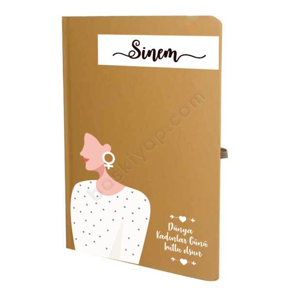 Kadınlar Gününe Özel Tarihsiz Çizgili Taba Defter online tasarla