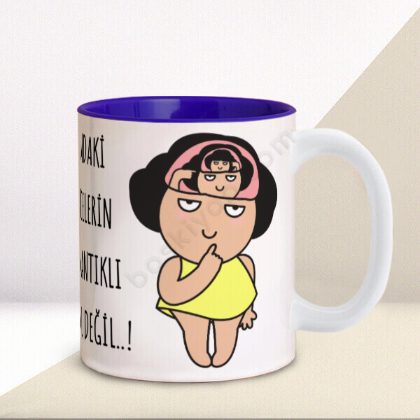 Kafamın İçi Tasarımlı Mavi Kupa online tasarla