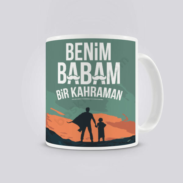 Kahraman Babam Kendin Tasarla Baskılı Kupa online tasarla
