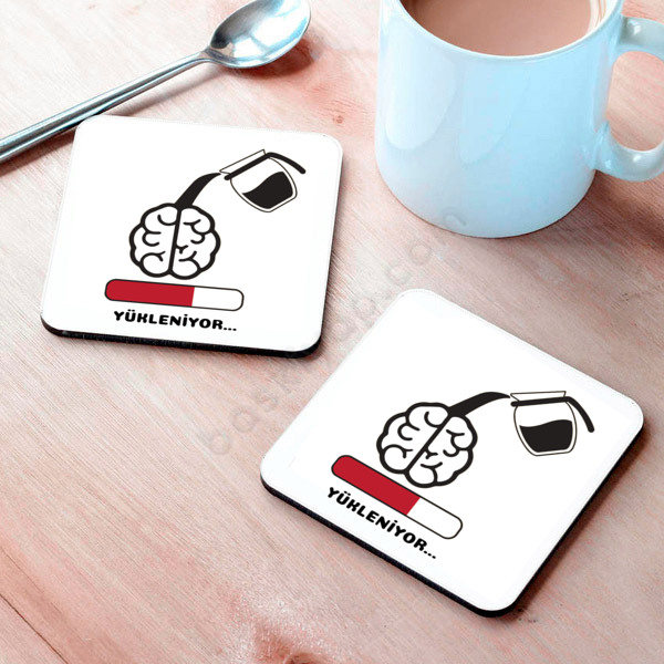 Kahve Aşkı Tasarımlı Bardak Altlığı online tasarla