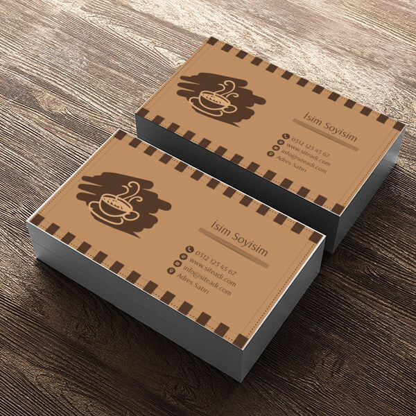 Kahveli Kartvizit online tasarla