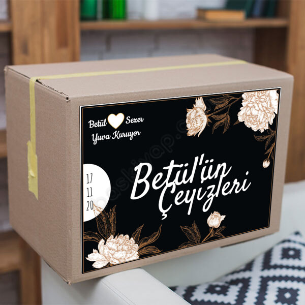 Kahverengi Çiçekli online tasarla