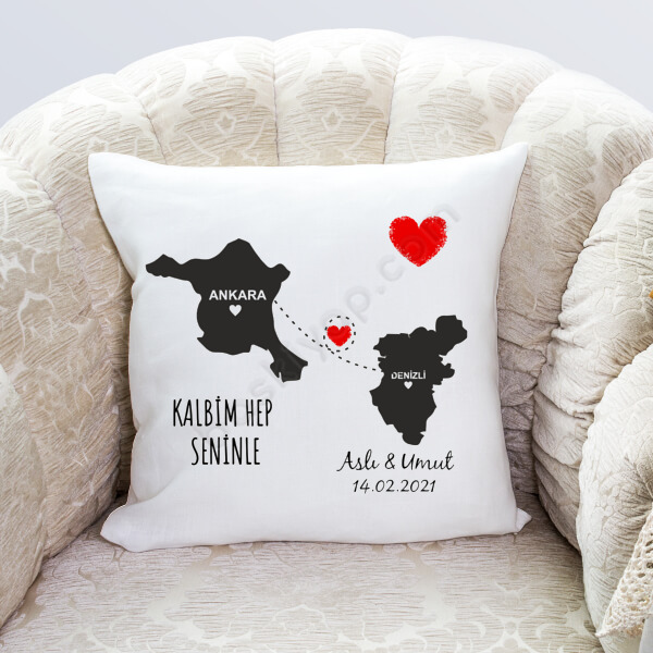 Kalbim Hep Seninle Yastık Kılıfı online tasarla