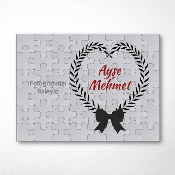 Kişiye Özel Kalp Tasarımlı A3 Puzzle online tasarla