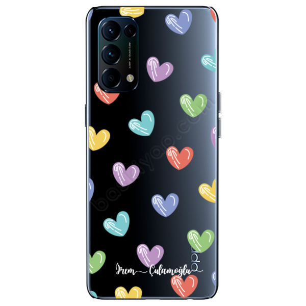 Kalp Tasarımlı Oppo Reno5 Telefon Kılıfı online tasarla