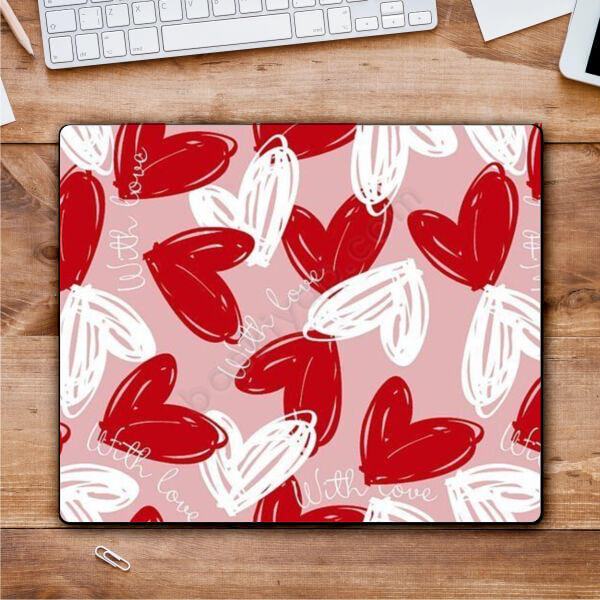 Kalp Temalı Silikon Taban Mouse Pad online tasarla