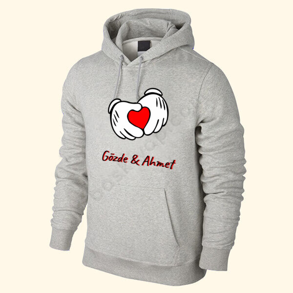 Kalpli El Tasarım Sevgili Sweatshirt online tasarla