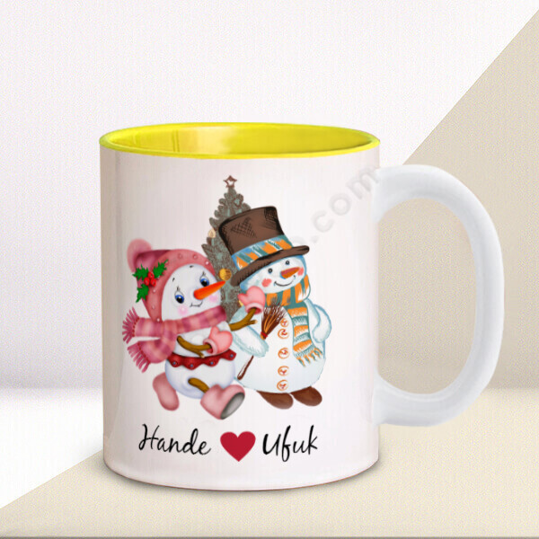 Kardan Adam Ve Kardan Kadın Tasarımlı Kupa online tasarla