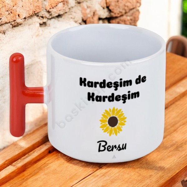 Kardeşim De Kardeşim Baskılı Kişiye Özel Fincan T Kulp online tasarla