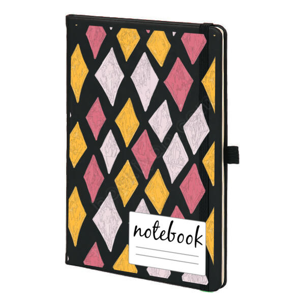 Kare Motif Tasarımlı Siyah Ajanda online tasarla