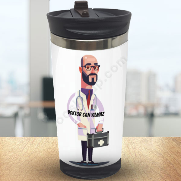 Karikatür Baskılı Doktor Termos Bardak online tasarla