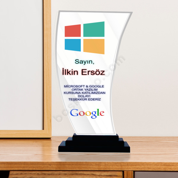 Katılımcılara Özel Kristal Plaket online tasarla