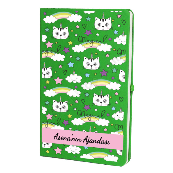 Kedi Tasarımlı Ajanda/Defter online tasarla