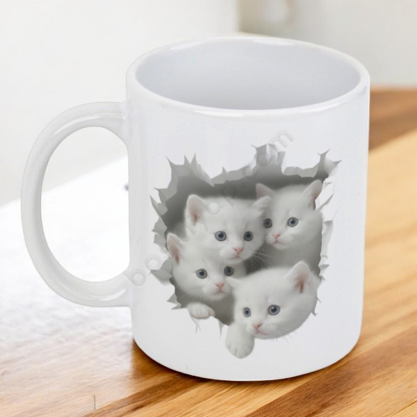 Kedi Tasarımlı Kupa Bardak online tasarla