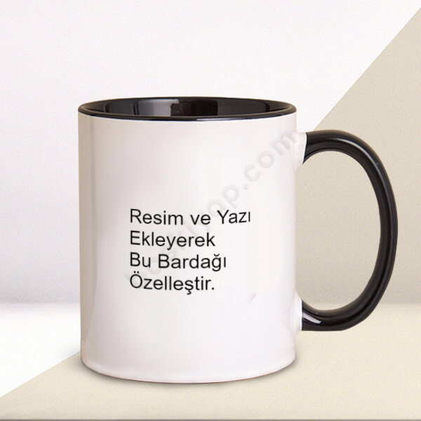 Kendin Tasarla Baskılı Siyah Kupa Bardak online tasarla