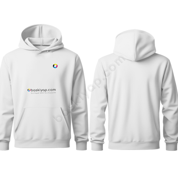 Kendin Tasarla Kapşonlu Beyaz Sweatshirt online tasarla