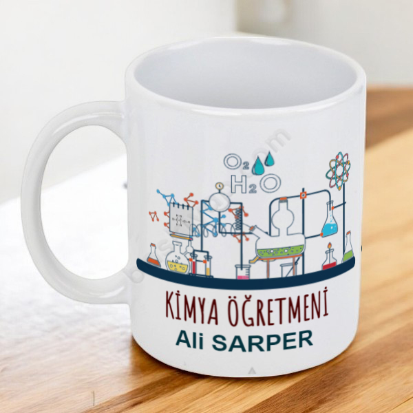 Kimya Öğretmeni Tasarımlı Beyaz Kupa Bardak online tasarla