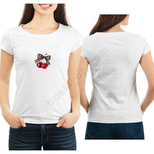 Kiraz Tasarımlı Beyaz Tişört online tasarla