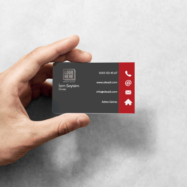 Kırmızı Grili Kartvizit online tasarla