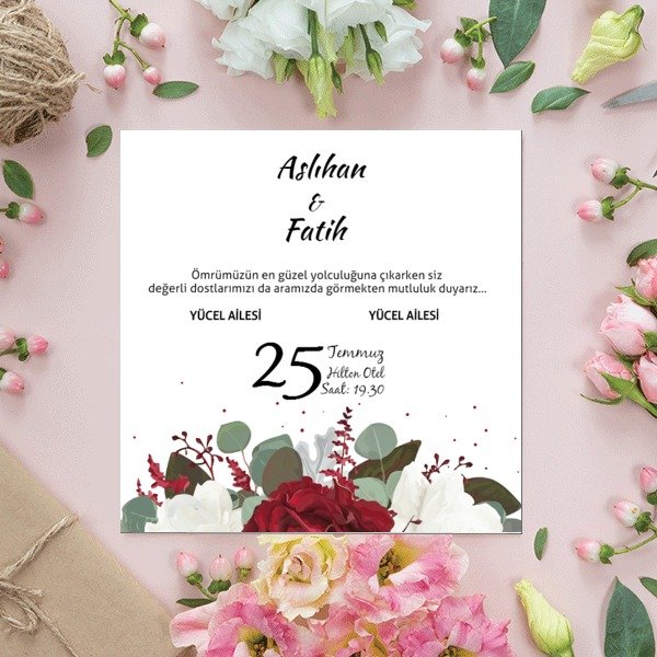 Kırmızı Güllü online tasarla