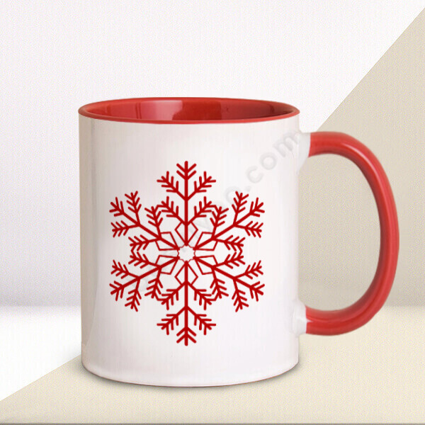 Kırmızı Kar Tanesi Tasarım Kupa online tasarla