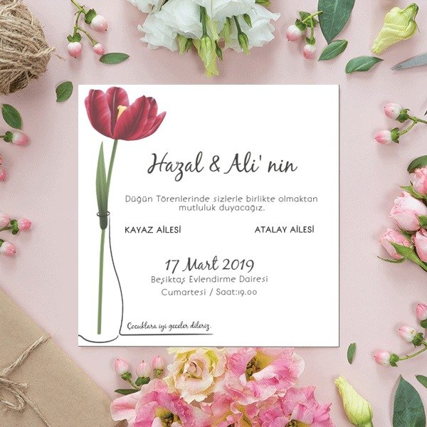 Kırmızı Laleli online tasarla