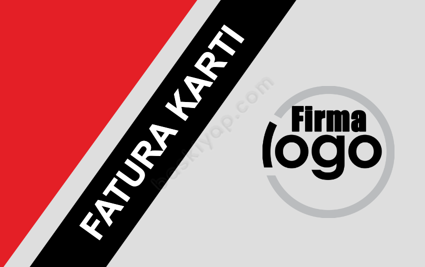 Kırmızı-Mavi Fatura Kartı online tasarla